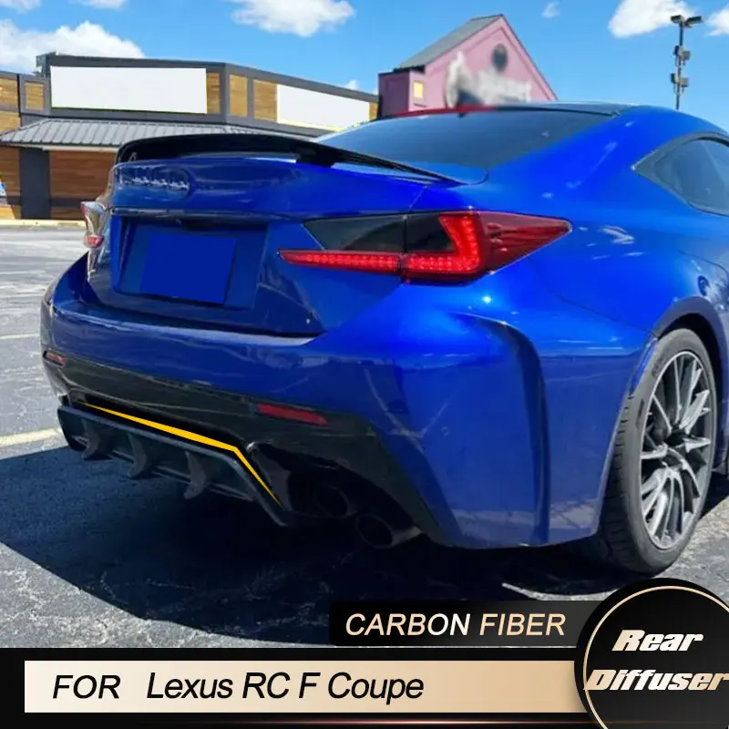 Car Rear Bumper Diffuser Lip Spoiler for Lexus RC F Base Coupe 2-Door 2015-2018 Rear Diffuser Apron Lip Body Kit Carbon Fiber