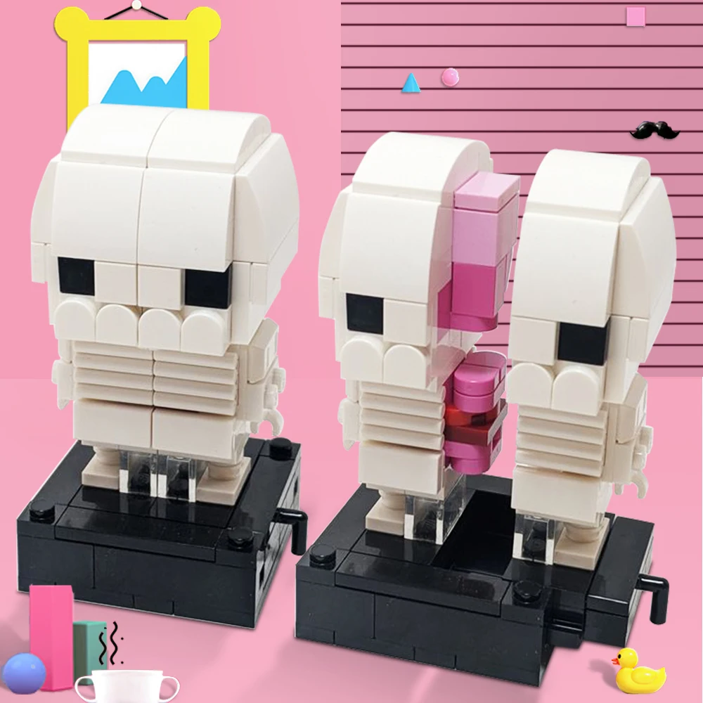 Gobricks MOC تشريح Brickheadz نموذج بنة مجموعة الطوب الجسيمات الملحقات لغز لعب للأطفال هدايا عيد ميلاد