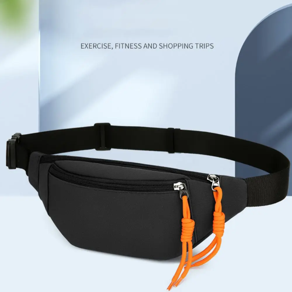 Fashion Waterproof Street Style Waist Bag Solid Color Large Capacity Shoulder Bag Oxford Personality Crossbody Bag Unisex