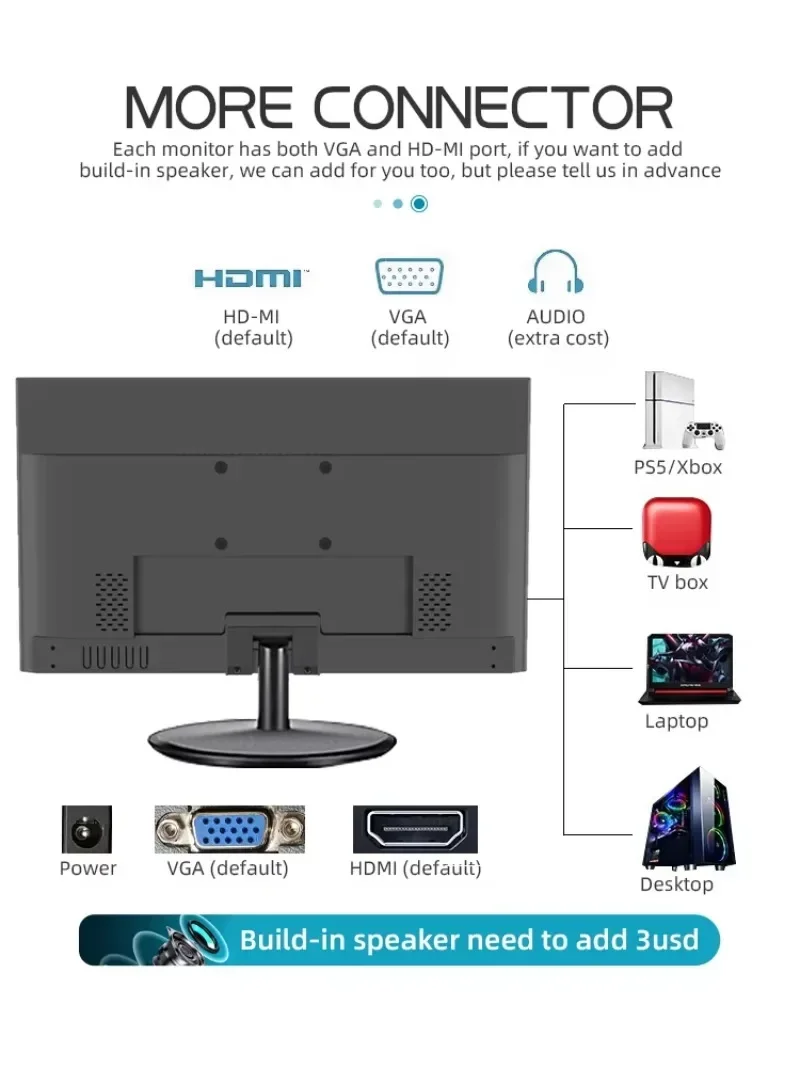 Monitor DisplayPC atacado monitor LCD de 19 polegadas computador desktop de escritório