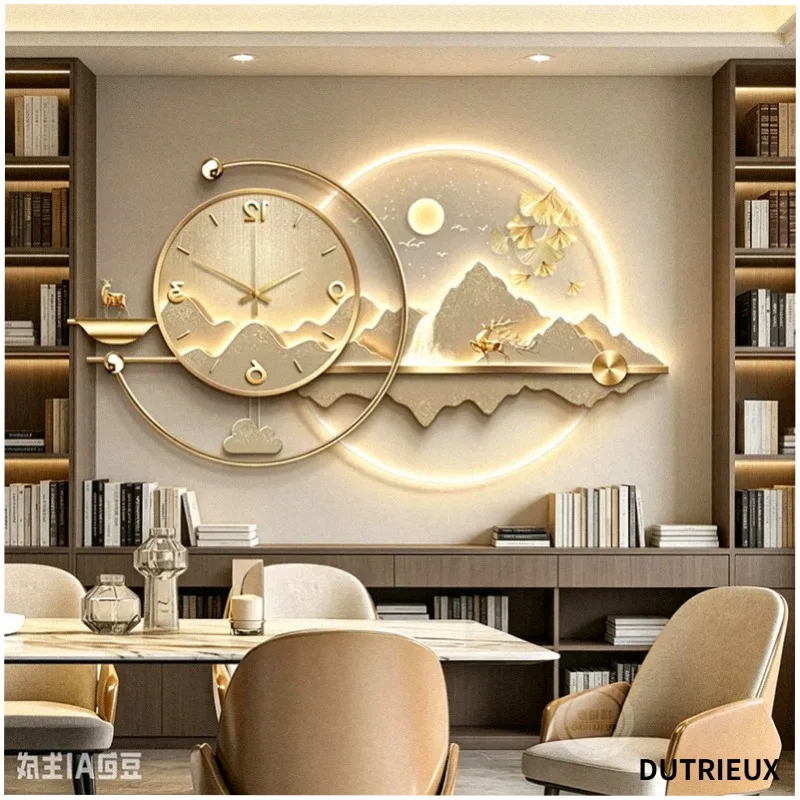 Cute Cheap Clock Wall Aesthetic Salon Save Space Metal Wall Art Silent Wall Watch Cartoon Horloge Murale Chinese Style Furniture