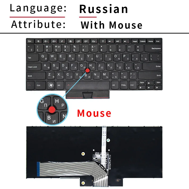 Russian US Keyboard for Lenovo for Thinkpad Edge E40 E14 E50 E15 Teclado US English 60Y9669 60Y9597 60Y9633 Without Backlight