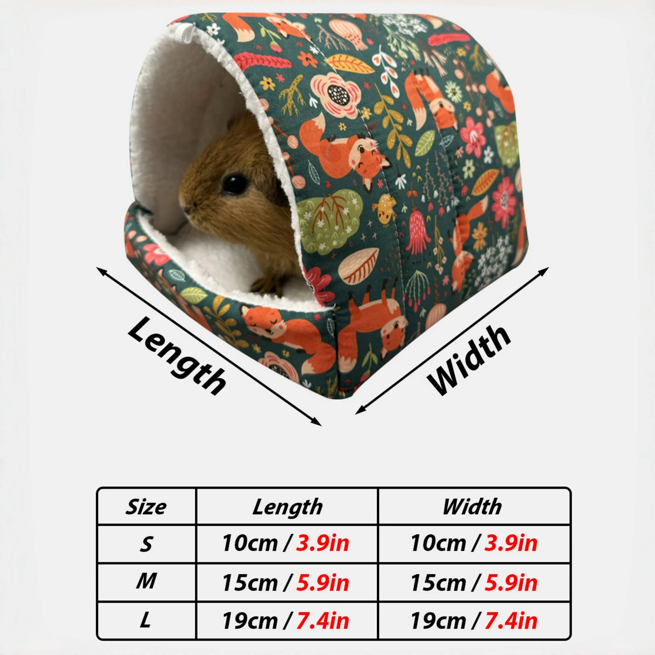Herfst Winter Warm Print Slapen Bed Huis Driehoekige Nest voor Huisdier Vogel Papegaai Konijn Eekhoorn Cavia Hamster Opknoping Kooi
