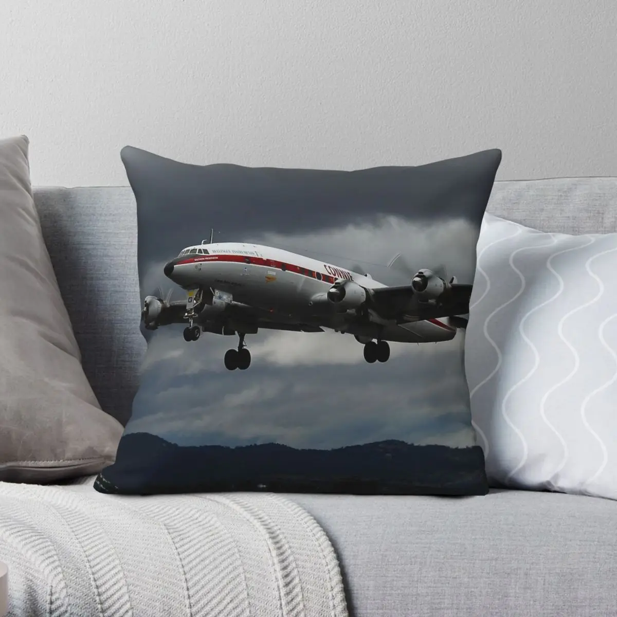 

Connie Lockheed Constellation Square Pillowcase Polyester Linen Velvet Pattern Decorative Pillow Case Home Cushion Cover 45x45