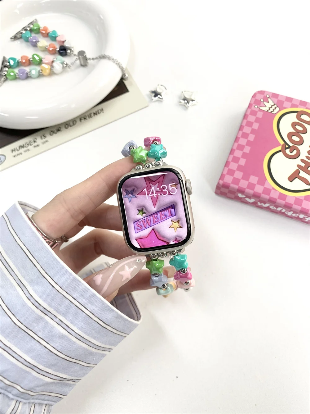 

Luxury Love Heart Pearl Stainless Steel Strap For Apple Watch Band 8 7 6 5 4 Girl Bracelet For iWatch 41mm Ultra 49 45mm 40 44mm