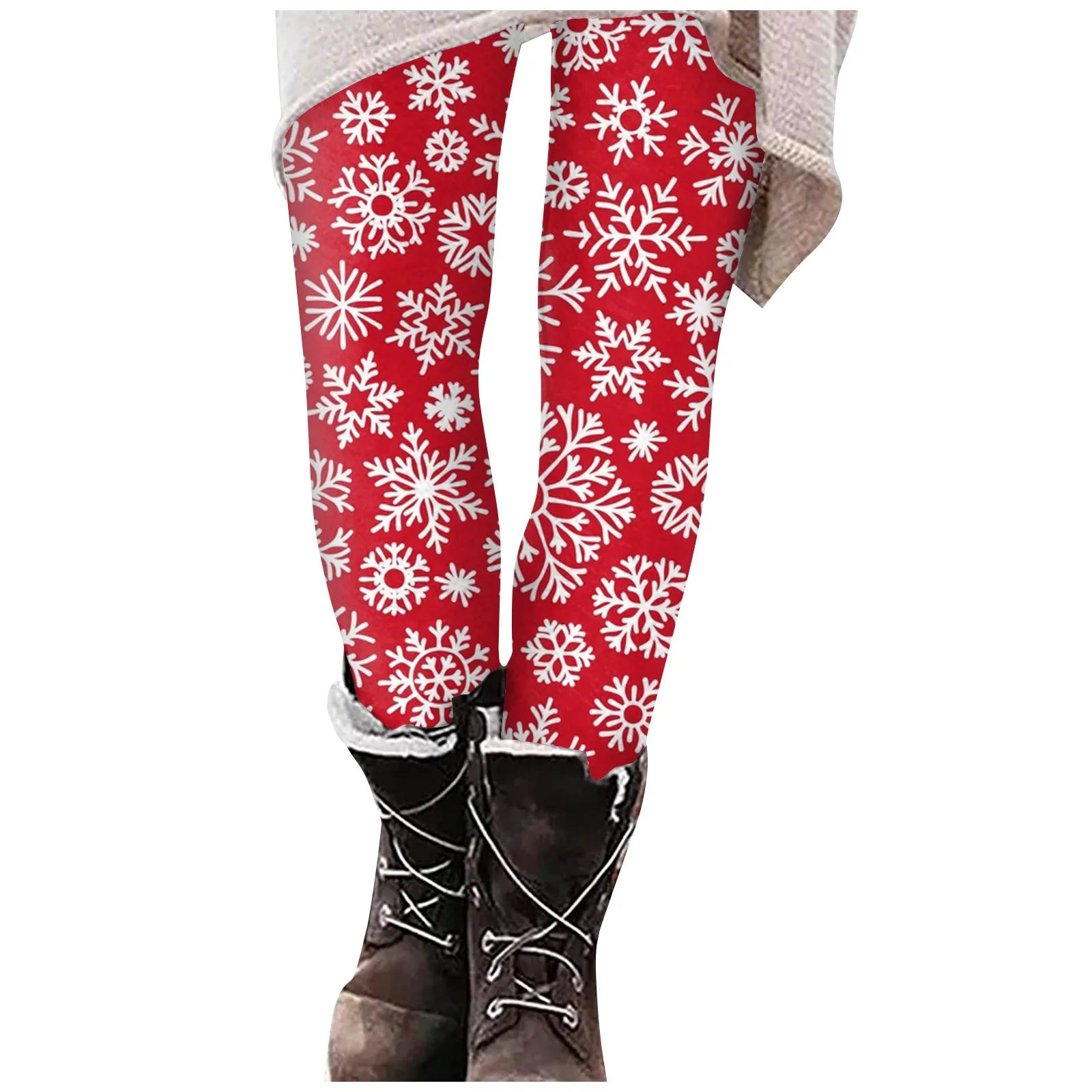 Christmas Leggings Autumn Winter Women High Waist Xmas Leggings Elastic Straight Bottoming Pants Snowflake Elk Pattern Leggings