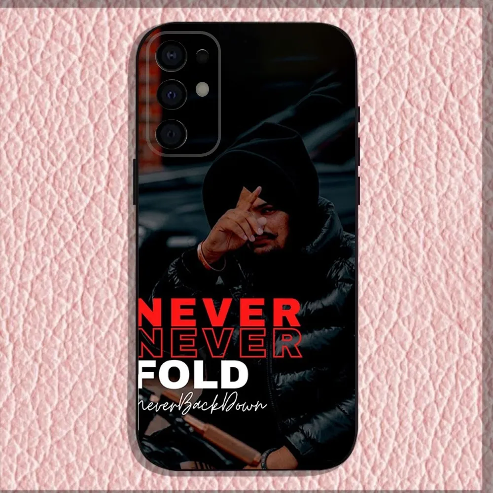 حافظة هاتف S-Sidhu Moose W-Wala لهاتف سامسونج S25، S24، S21، S22، S23، S30، Ultra، S20، Plus، Fe، Lite، Note، 10,9,5G غطاء أسود