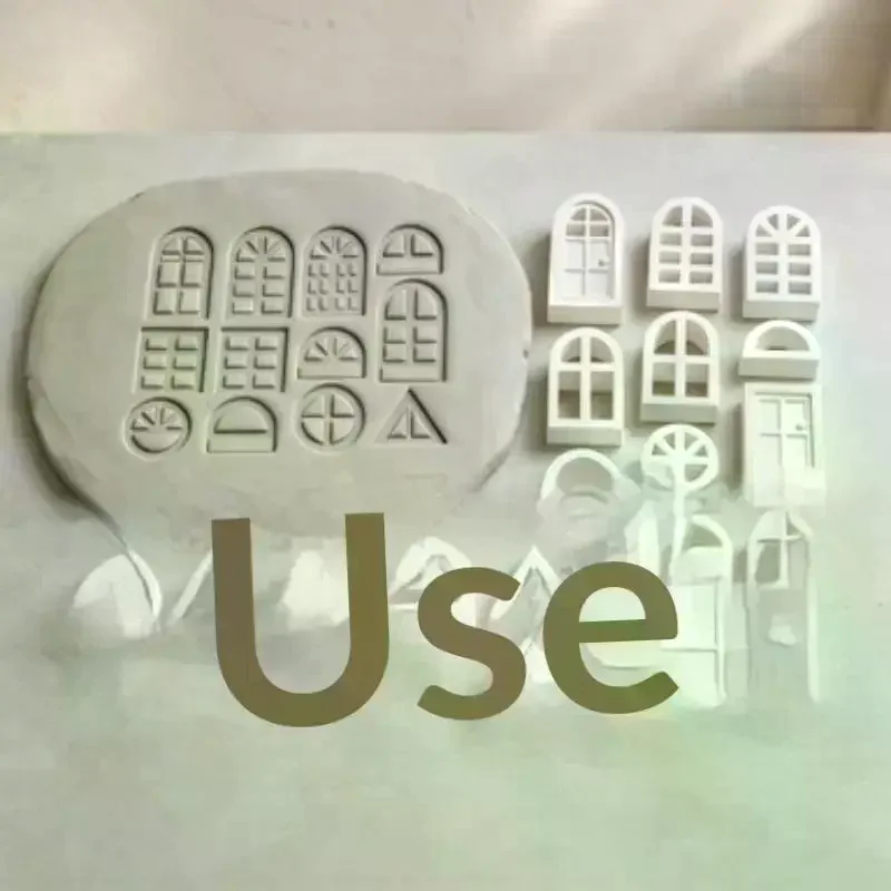 18Pcs Mini Window Shaped Clay Stamp Molding Kit Window Pattern DIY Stamps For Polymer Clay Wax Resin Pottery Crafts