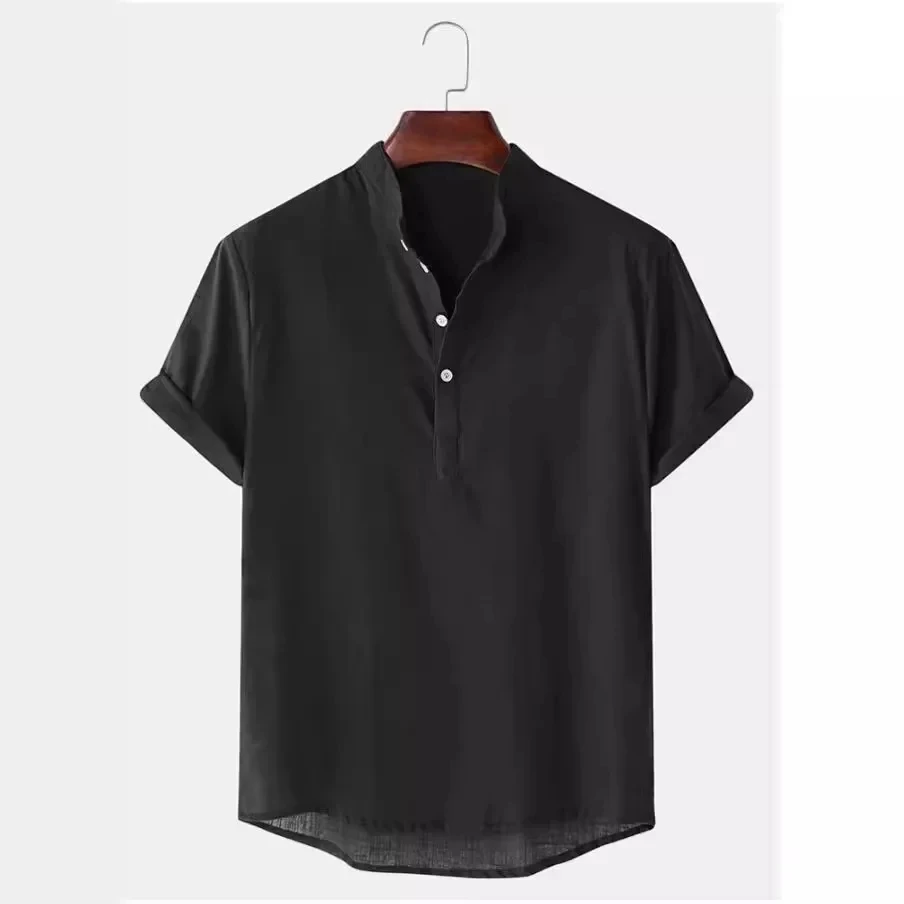 2026 Cotton Linen Shirts for Men Casual Lightweight Long Sleeve Henley Beach Shirts Hawaiian T Shirts for Men M-4XL
