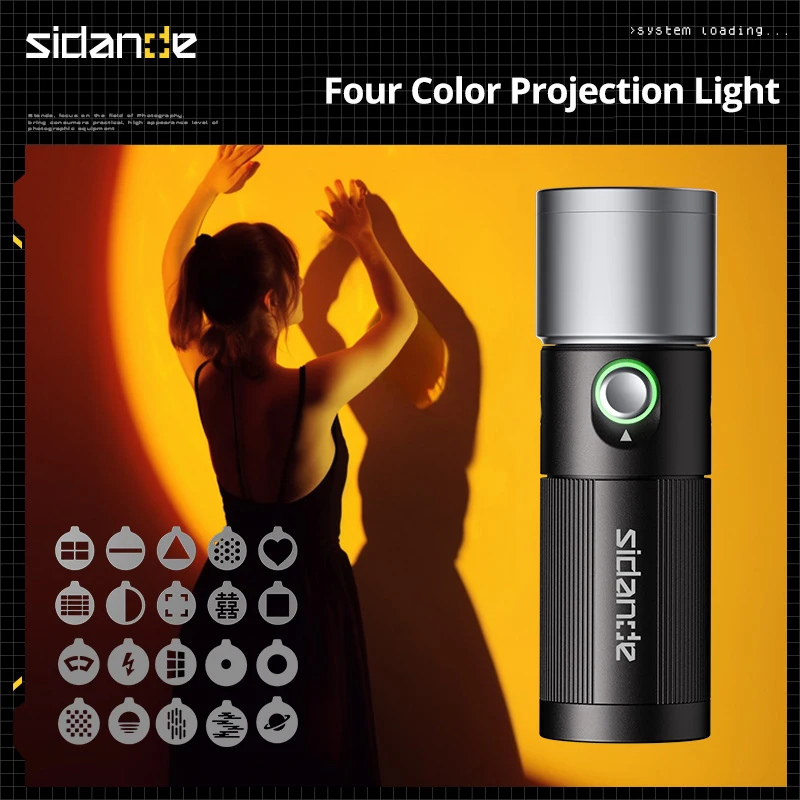 SIDANDE Videography Flashlight Zoomable Photography Fill Light Ambience Light with 1/4'' Thread for Camera Stand Cage