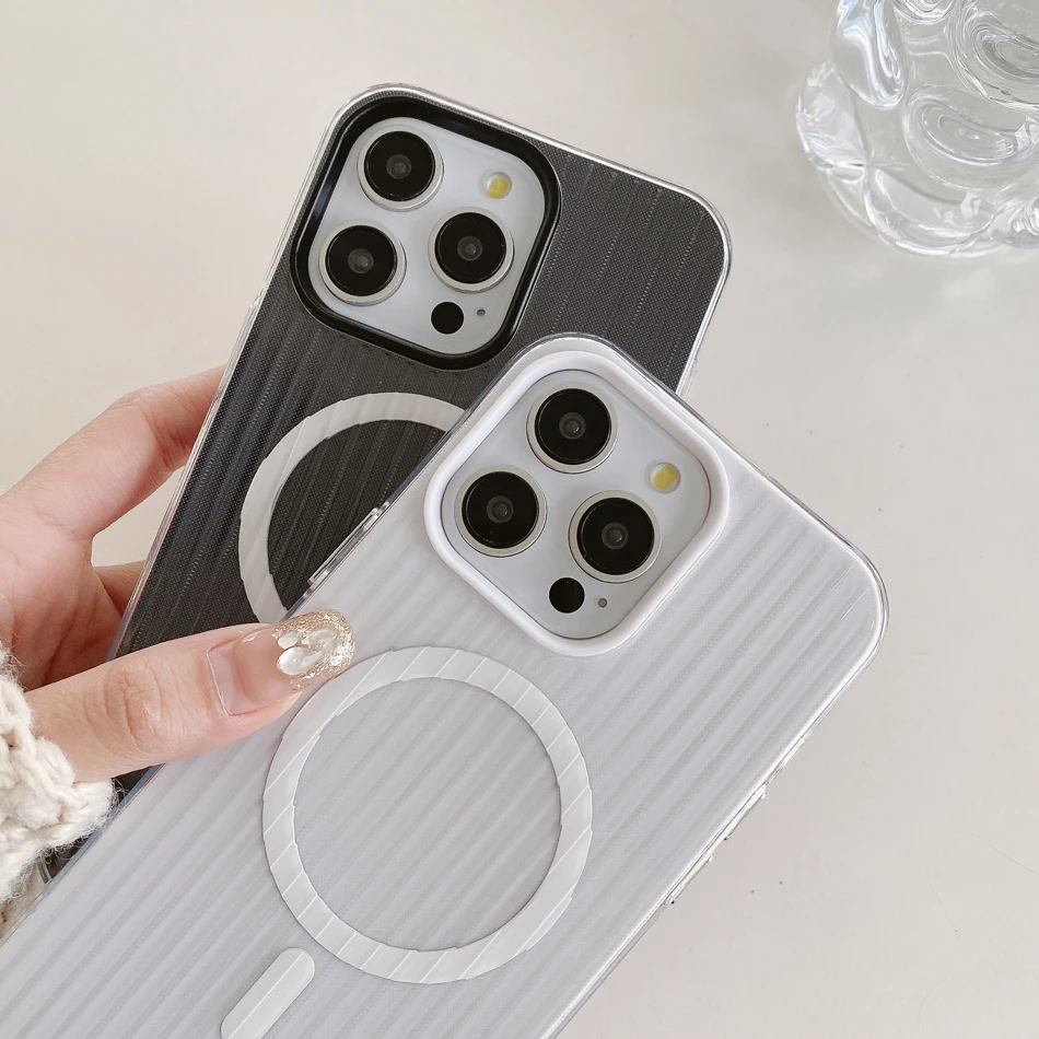 حافظة هاتف مغناطيسية Magsafe لهاتف آيفون 16 15 14 برو ماكس بلس 13 12 11 حافظة شحن لاسلكي غطاء صلب مقاوم للصدمات