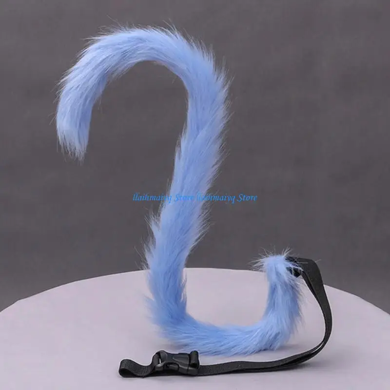 573B 80 سنتيمتر طويل فو الفراء كيتي الذيل للكبار الاطفال رقيق الحيوان الطرف تأثيري حلي #2