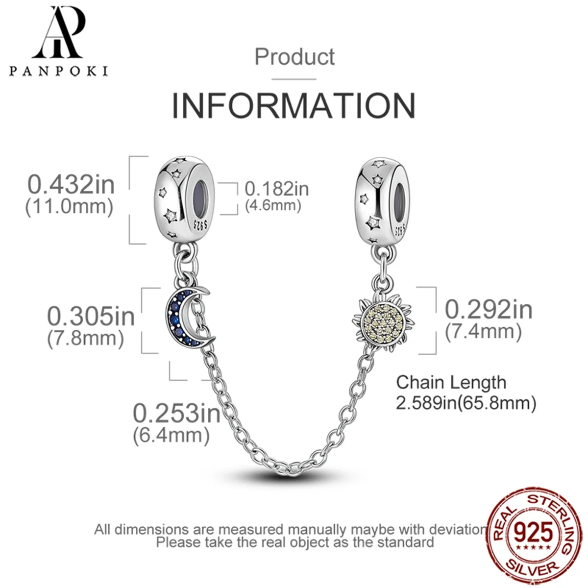 PANPOKI 32 Style 925 Sterling Silver Silicon Plug Safety Chain Pendant Charms Fit Original Pandora Bracelets Women Jewelry Gifts