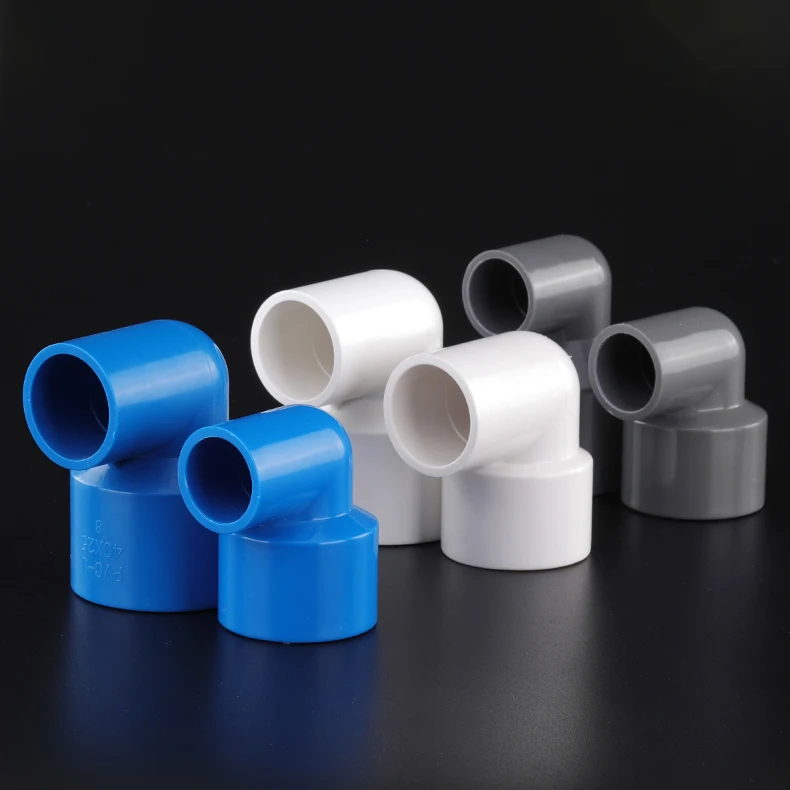1 ~ 5 قطعة PVC تقليل 90 °   الكوع تركيب الأنابيب المشتركة انبوب ماء المقبس اقتران ID 20/25/32/40/50/63/75/90/110 مللي متر أبيض/أزرق/رمادي