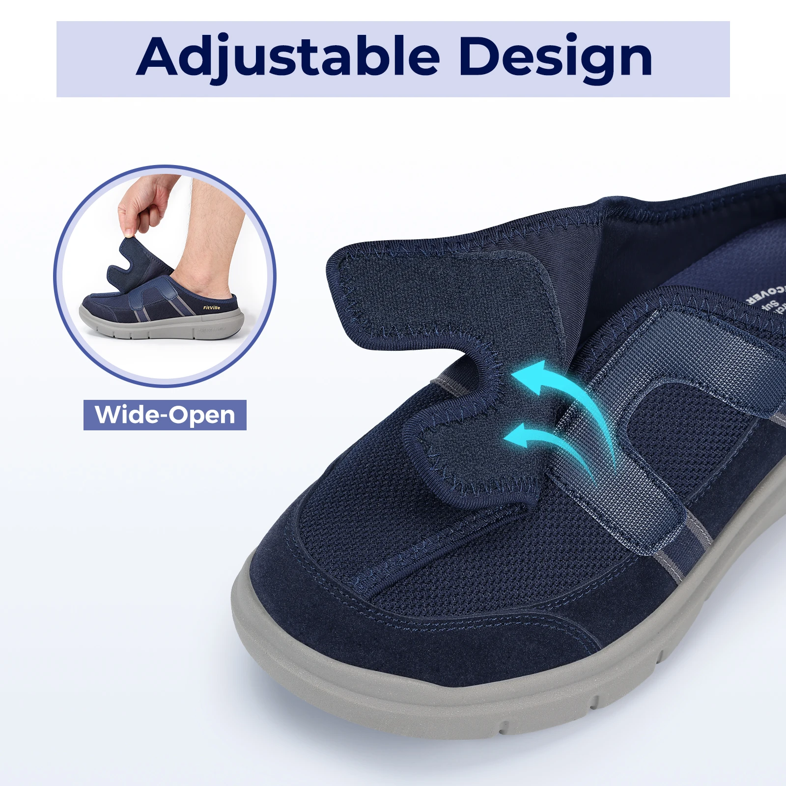 FitVille Wide Men's Sandals So - Men'S Shoes Diabetic recension och pris