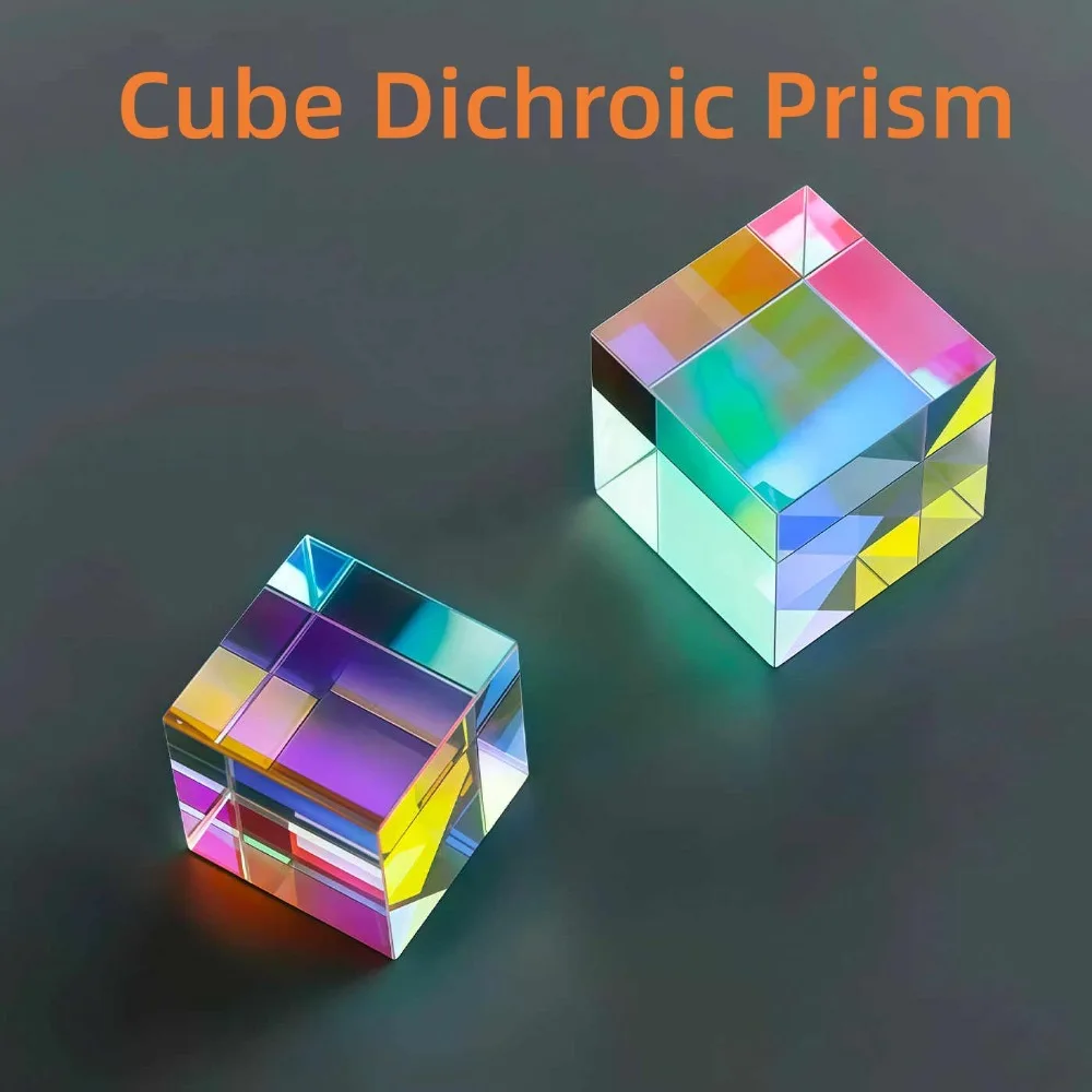 CMY Prism Cube 20mm Hexahedral Optical Glass Light Catcher Color Splitting Crystal Cube Educational Learning Toy