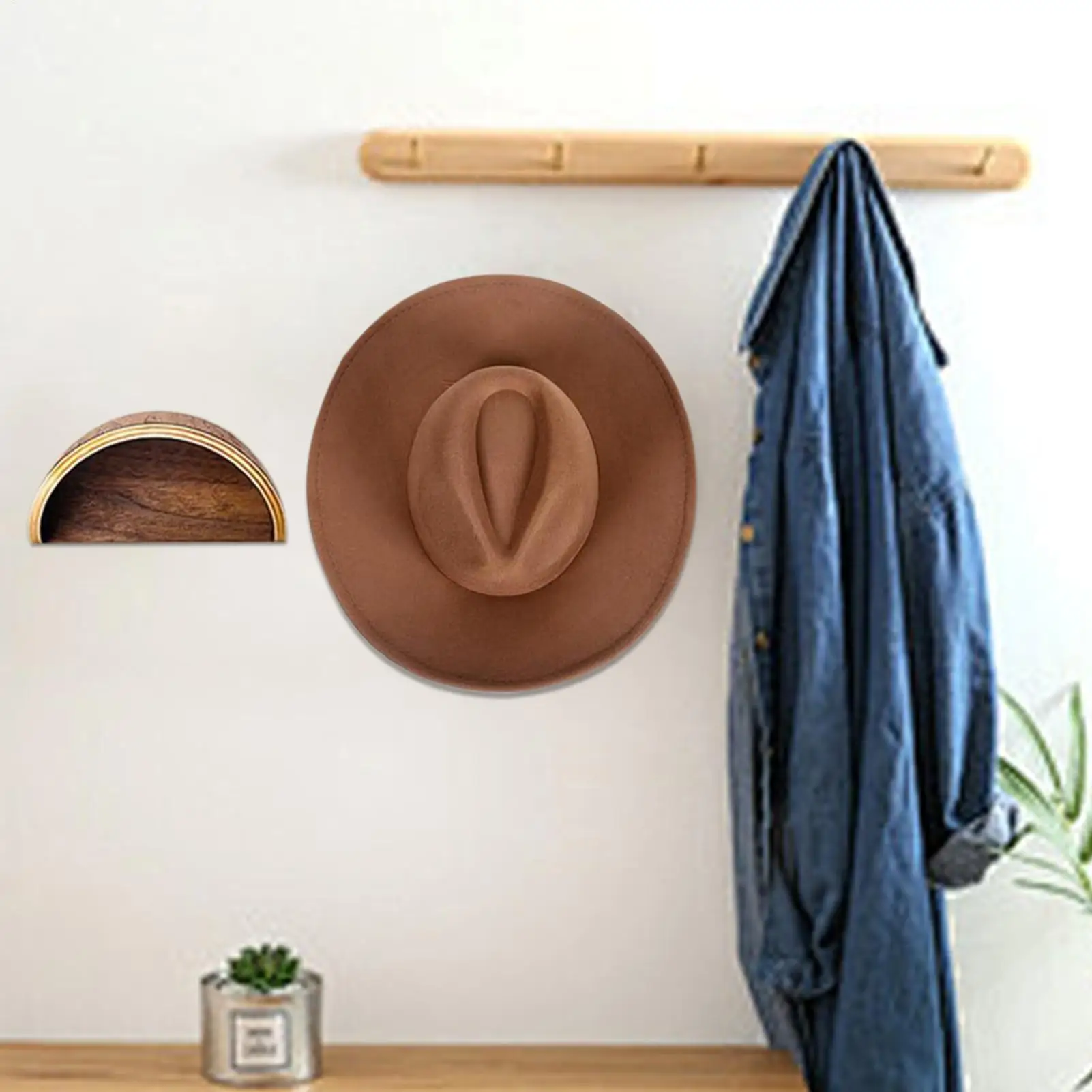Wooden Hat Wall Hanger Western Hat Organizer Storage Rack For Cowboy Caps Wall Mount Hat Holder For Bedroom Mudroom Entryway