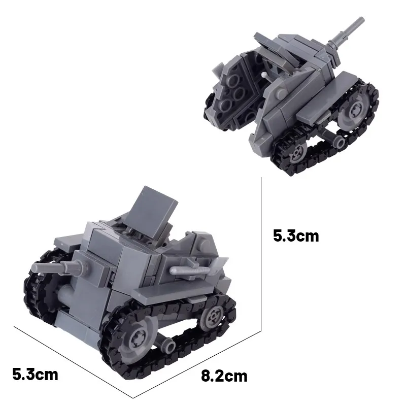 World War II MIAS Individual Tank Model MOC Building Block BA-20 Armored Vehicle German Artillery Children's Assembly Toy Gift