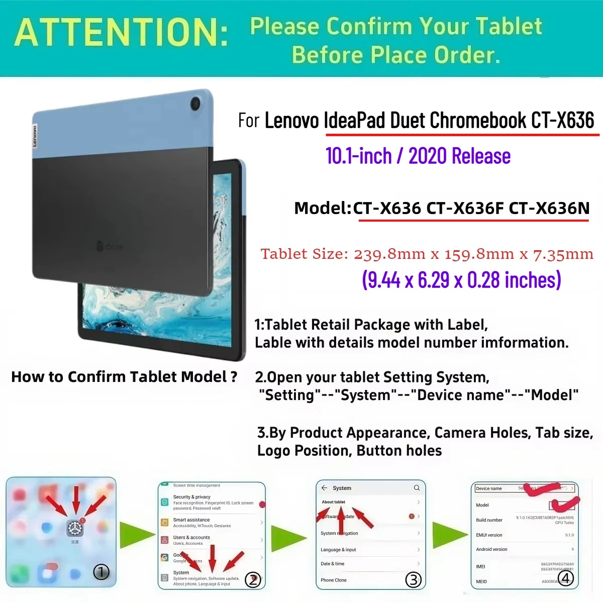 Case for Lenovo IdeaPad Duet Chromebook CT-X636 Tablet Cover 10.1