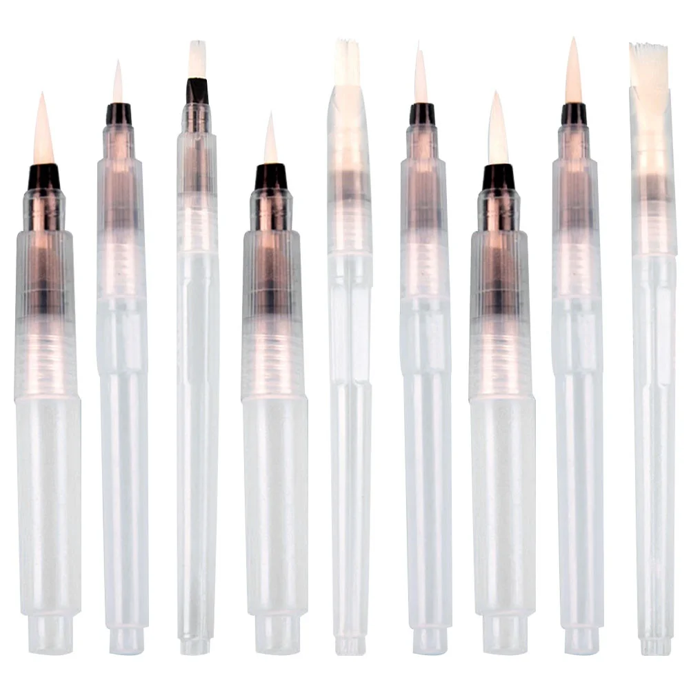 

9pcs Watercolor Brush Set Durable Paint Brushes Coloring Pens Soluble Pencils Easy Clean Great Colors Supplies