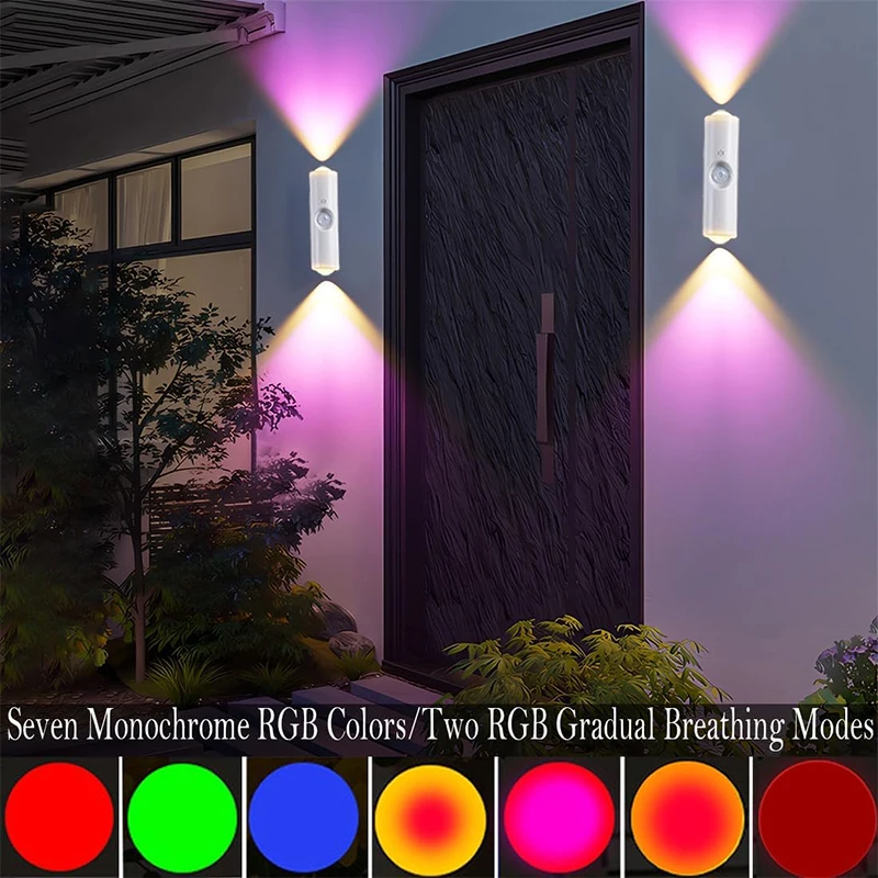1-5Pcs Portable Wall Mounted Night Light,USB Rechargeable Magnetic LED Lamp,Motion Sensor Nightlight,7-Color Battery-Powered