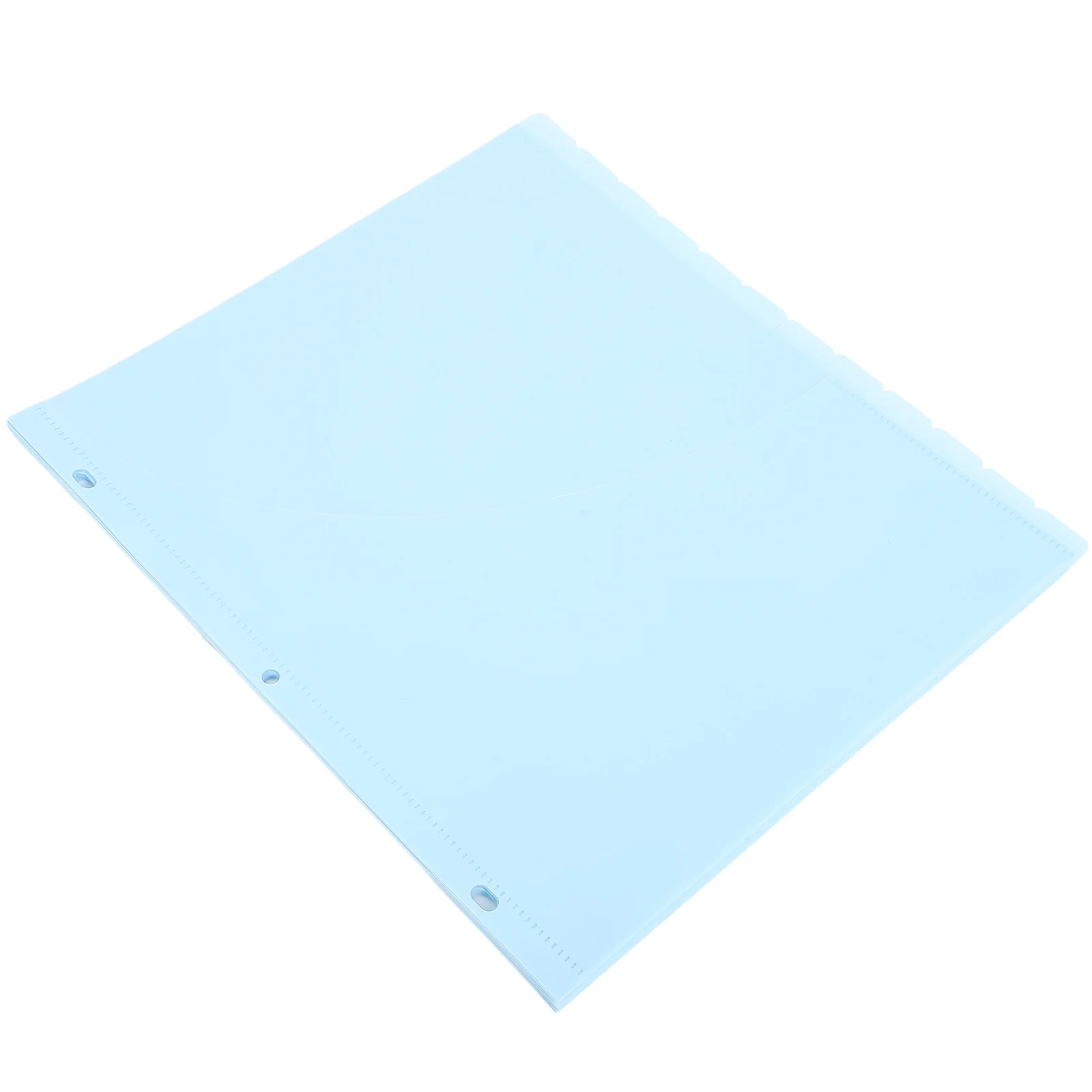 

12pcs Binder Pocket Dividers 3-Holes Plastic File Organizer Pp Material A4 Size For School Work Home Document Storage
