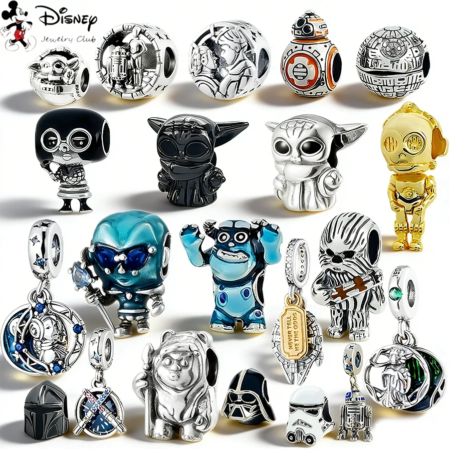 2026 New Hot Sale Disney Charm Beads, Droid Yoda ,Fit Original European Silver 925 Bracelets For Women Gifts Fine Jewelry Making
