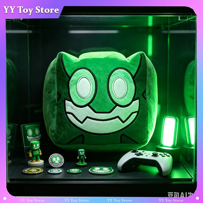【In Stock】Regretevator Vortrox Plushie Green Square Stuffed Plush Toy Home Sofa Decor Collectible  Birthday Gift For Game Fans