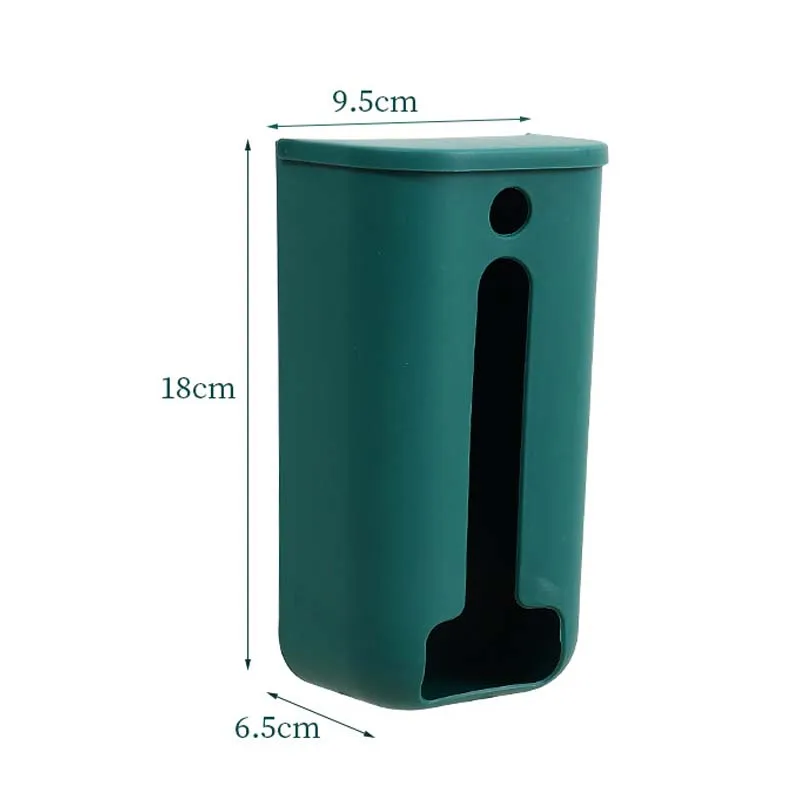 Wall Mounted Plastic Garbage Bag Holder Mounted Trash Bag Storage Box With Lid Container Kitchen Bathroom Sundries Container