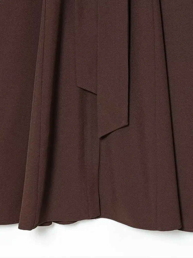 NLZGMSJ Fashion Women Casual Shirt Dress 2025 Autumn Long Sleeve Single Breasted A Line Midi Dress Belt Office Long Dress Y2K