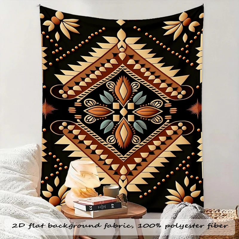 1PC Geometric Diamond Art Print Backdrop Banner, Bedroom Living Room Photo Background, Polyester, Home Decor, Wall Art