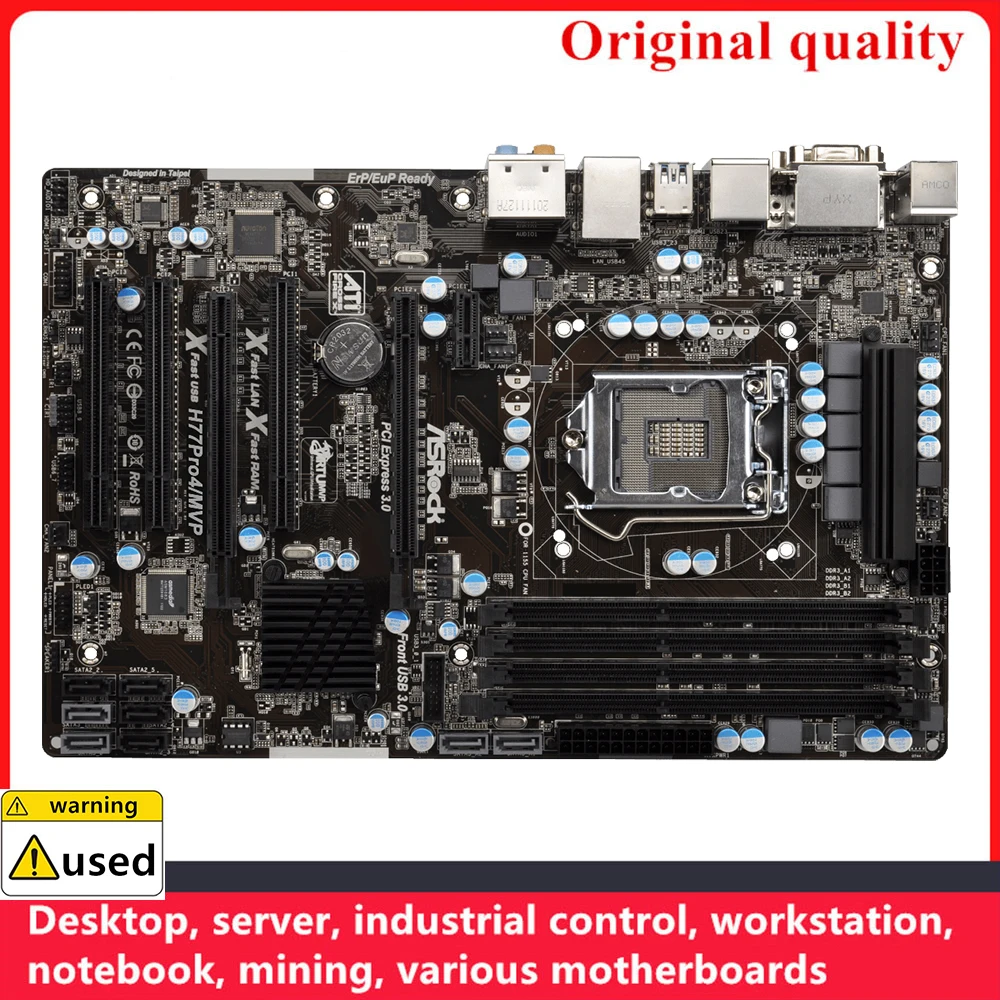 

Used For ASROCK H77 Pro4/MVP Motherboards LGA 1155 DDR3 32GB ATX For Intel H77 Desktop Mainboard SATA III USB3.0