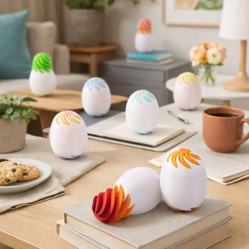 3D Printing Rotational Egg Anti-Anxiety Puzzle Egg Activity Gear Model Colorful Plastic Fidget Ornaments Home Office