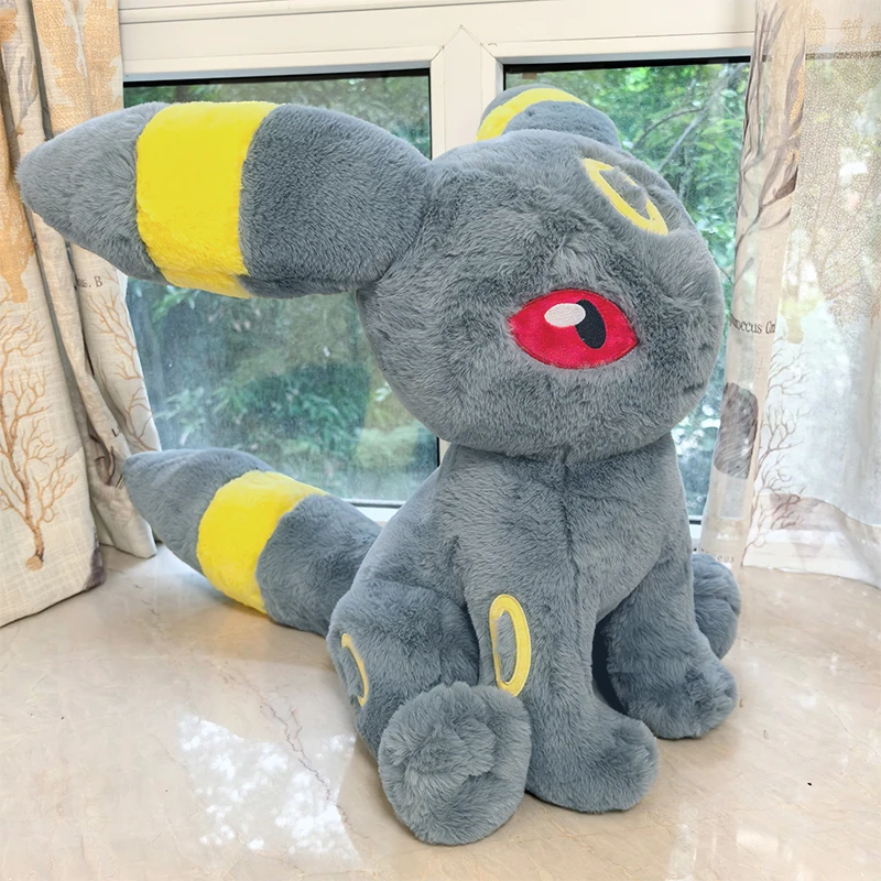 

60cm Umbreon Pokemon Plush Toys Stuffed Doll Huge Cartoon Pokémon Plushie Anime Cute Eevee Pillow Xmas Birthday Gift for Kids