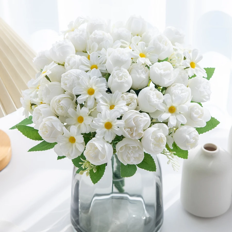 1 Stück Künstliche Rosenblumen für Hochzeit, Zuhause, Schlafzimmer, Tisch, Festdekoration, Garten, Hof, Brautstrauß, DIY-Geschenke, Zubehör – Detail 4
