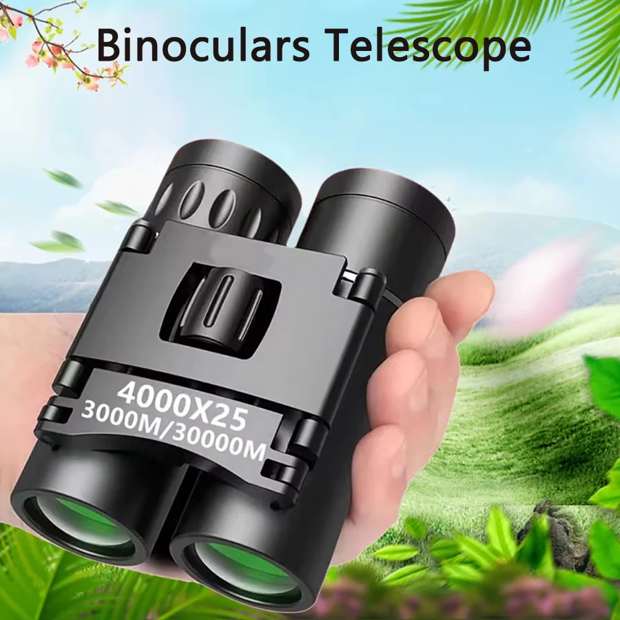 4000X25 HD Telescope Binoculars Ipx4 Waterproof Bak4 Prism Fmc Coating Folding Portable Observing Outdoor Scenery Camping Hun