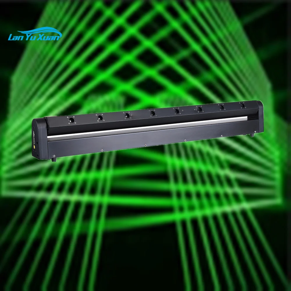Barre d'éclairage mobile RVB à 8 yeux, faisceau laser, DJ, budgétaire de lumière, commande