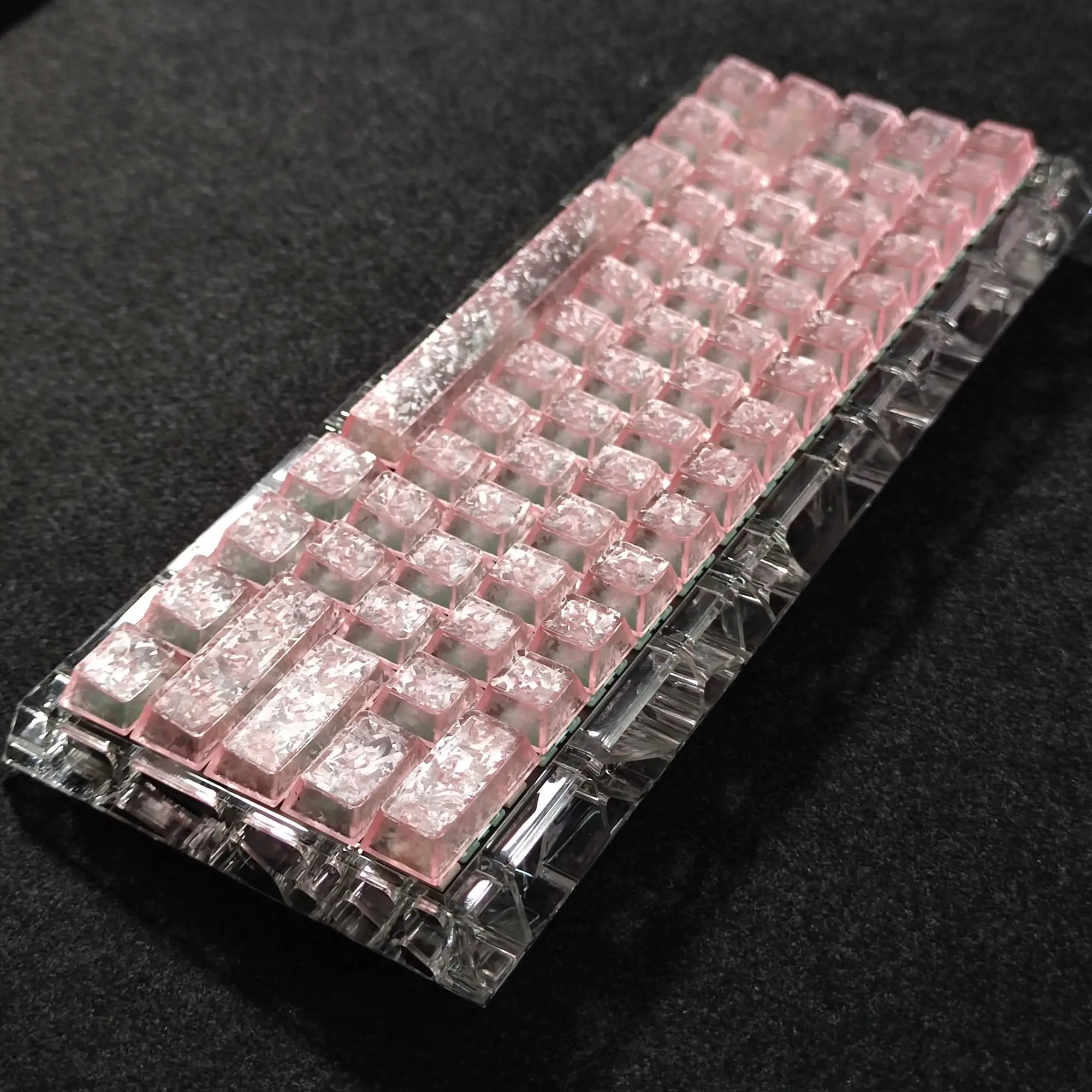Carbon Fiber Frosted Transparent Keycaps 119 Keys OEM Profile PC Keycap Set for MX Magnetic Switch Mechanical Keyboard 60% 68 75