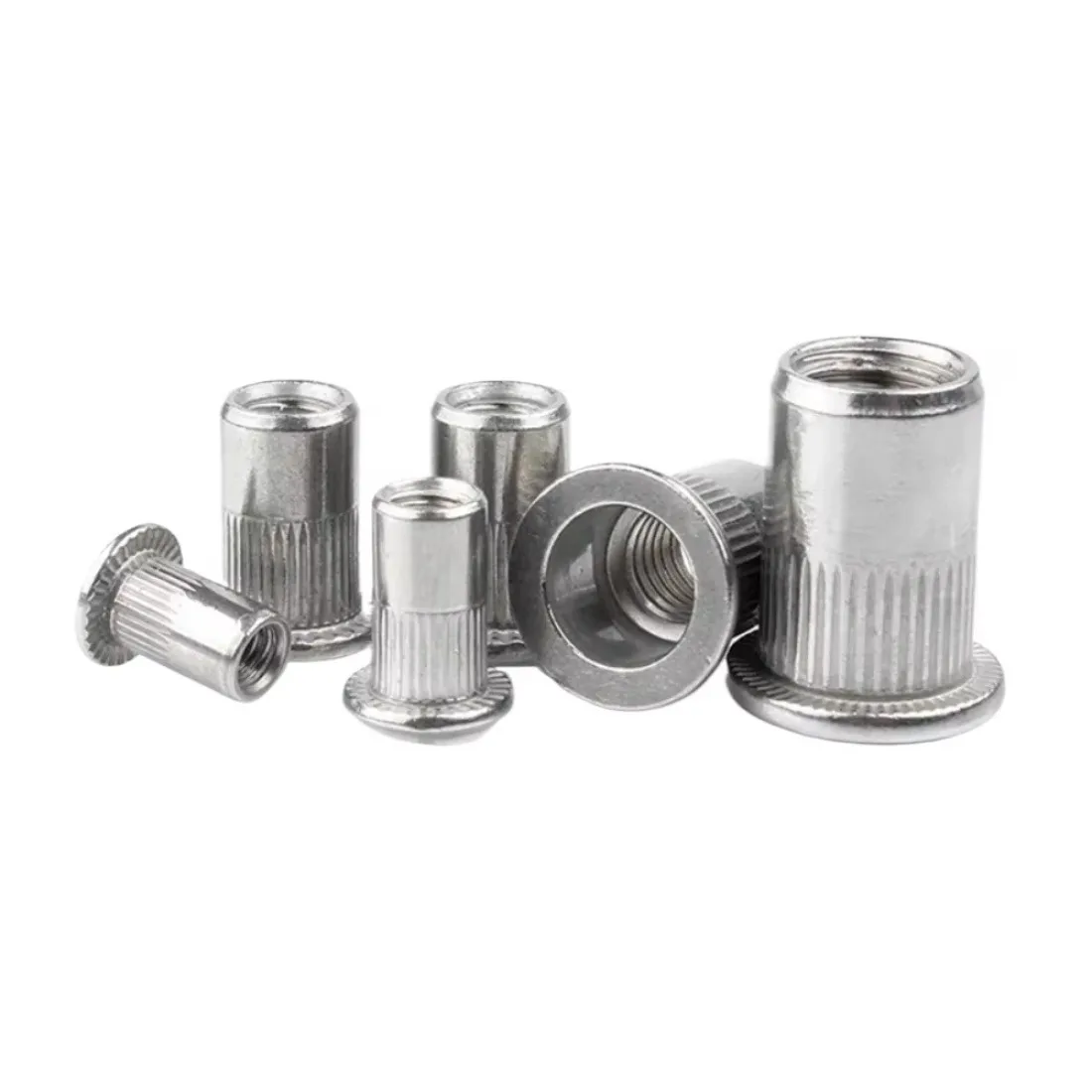 Vertical Stripe Rivets Insert Nutsert Cap Rivet Nuts M3 M4 M5 M6 M8 M10 304 Stainless Steel Rivnut Flat Head Threaded Nut