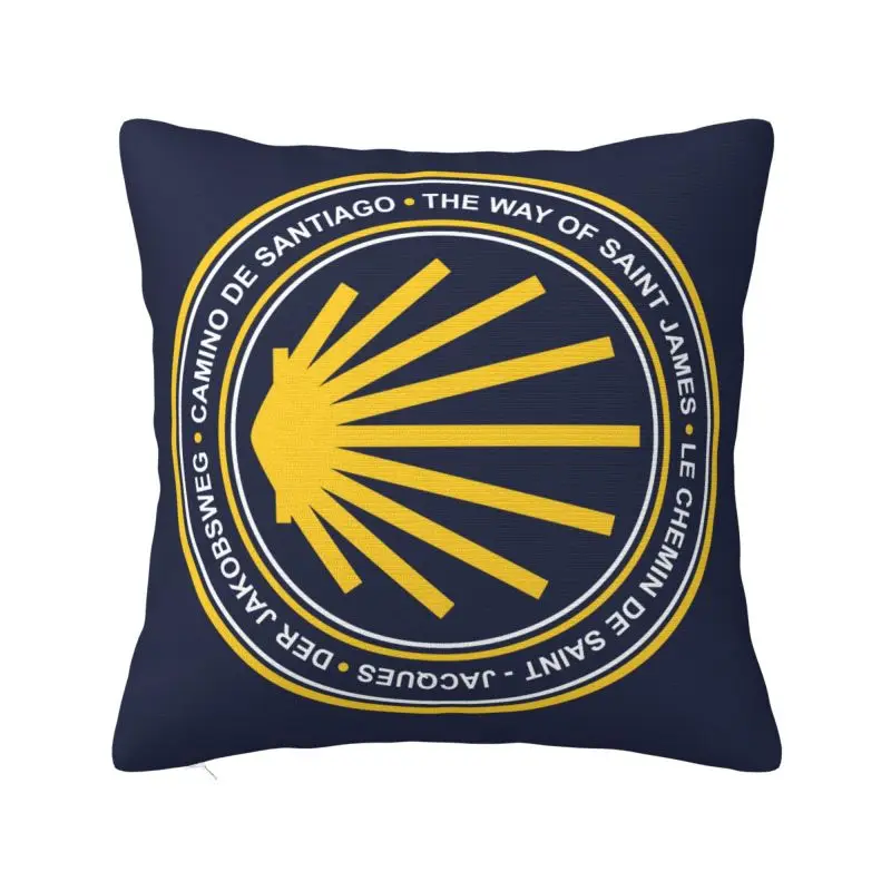 Custom Shell Jacket Camino De Santiago Navy Shield Pillow Case Nordic Cushion Cover Velvet Pillowcase