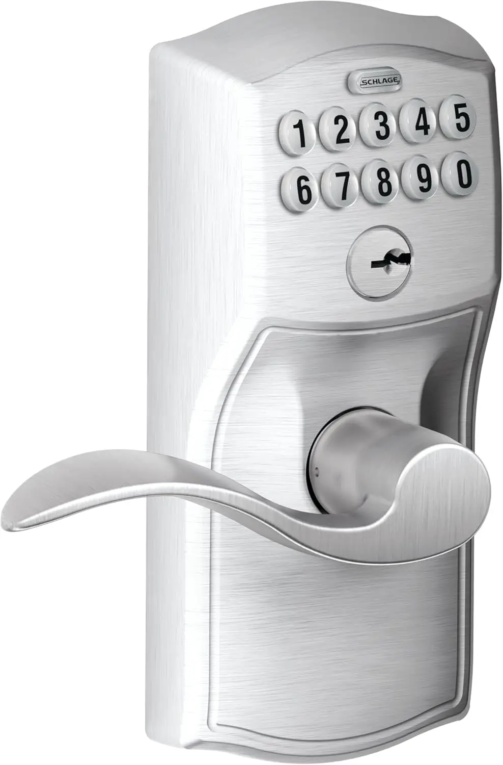 

FE595 CAM 626 ACC Camelot Keypad Entry with Flex-Lock and Accent Levers, Brushed Chrome