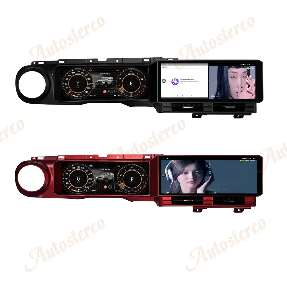 Double 12.3 Android Carplay Dual Screen Car GPS Navigation For Jeep Wrangler JL 2018-2023 Multimedia Player Car Radio Head Unit