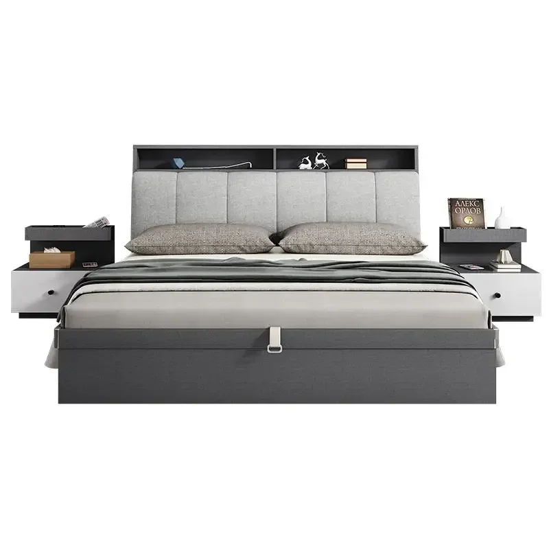 Modern Design Queen Size Bed Home Furniture Bedroom Set Hotel Apartment Bed With Drawers Storage King Bed