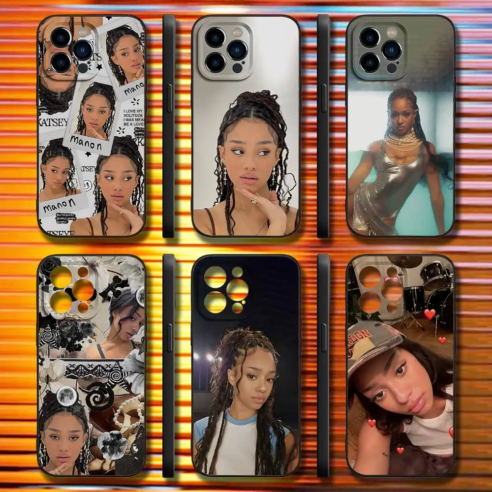 

K-KATSEYE Manon Phone Case For iPhone 16,15,14,13,12,11,Pro,Max,Plus,X,XS,SE4,E,Mini,Soft Black Case