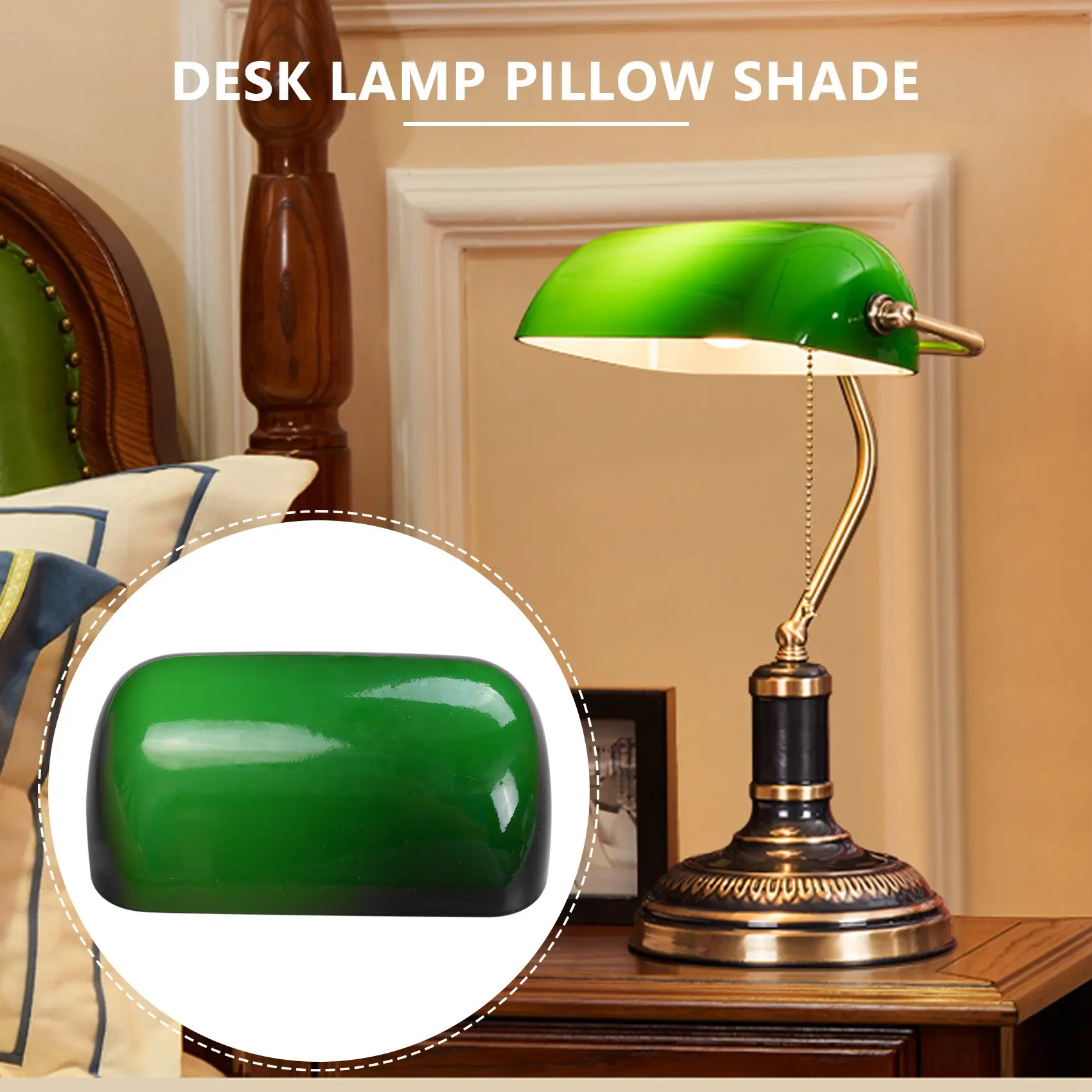 High-end Green color GLASS BANKER LAMP COVER/Bankers Lamp Glass Shade lampshade