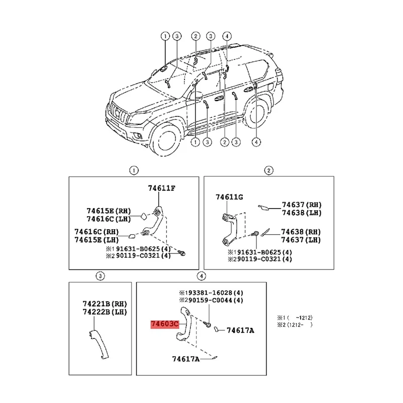 

Дополнительная ручка Durable-Car 74603-35010 A0 для Toyota Land Cruiser Prado 1996-20077, вспомогательная ручка 4603-35010-B0