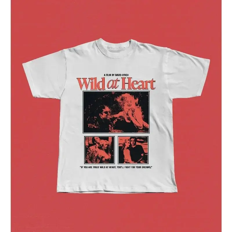 Vintage Classic Movie Tops Wild Heart T-shirt David Lynch T-shirt Summer Fashion Print T-shirt Casual Loose Streetwear Unisex