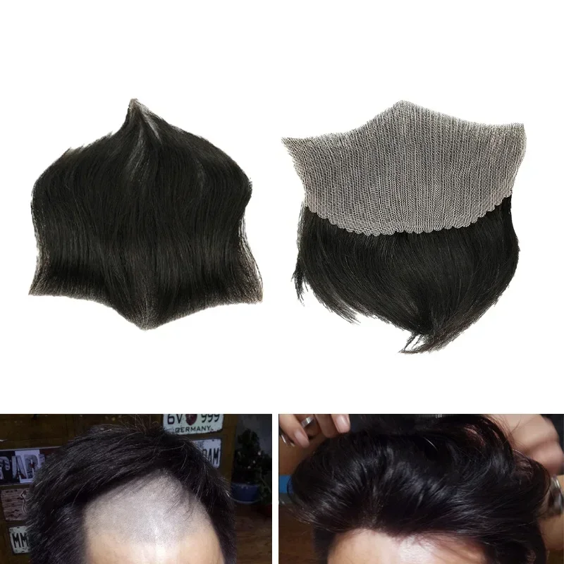 15*7Men Toupee Human Hair Thin Skin Full PU 100%Human Hair Wigs for Men Invisible Vloop Men's Capillary Prothesis Natural Color