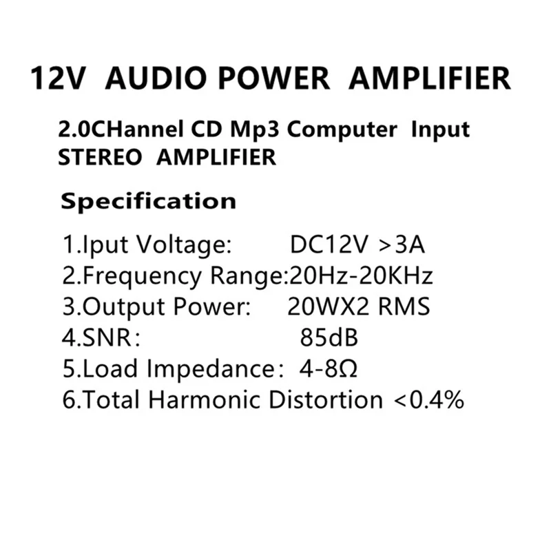 ミニHi-Fiパワーアンプ,AK-270,ak270,12V,オーディオ,ホーム,カーシアター,2チャンネル,USB, SD, AUX入力