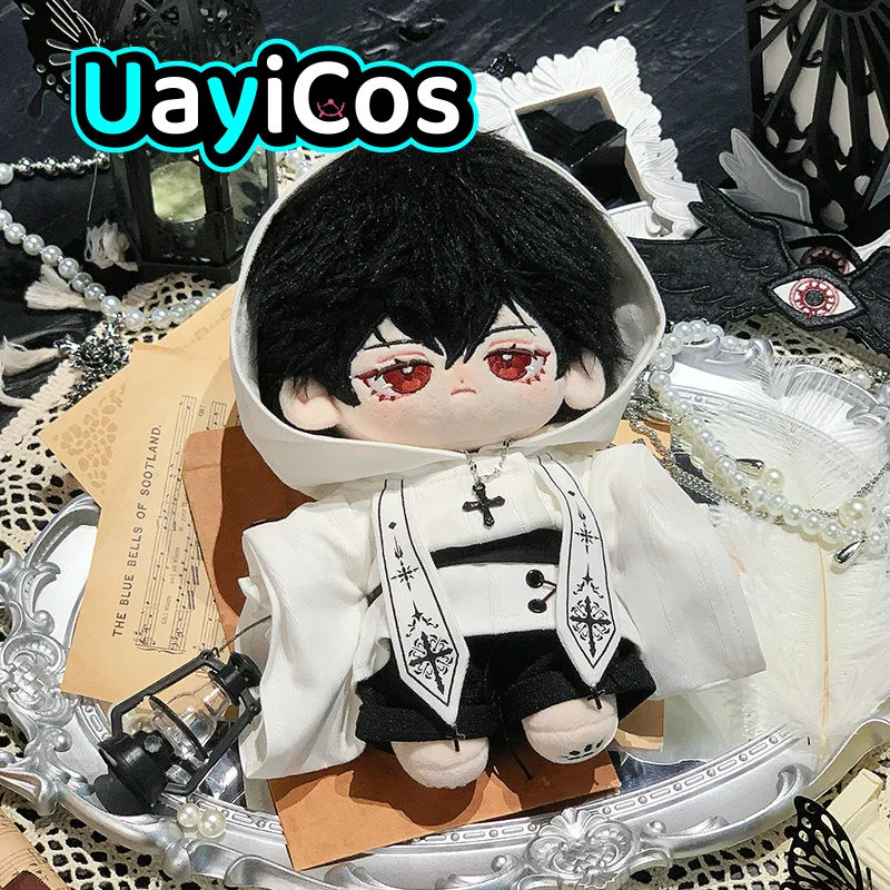 20cm Doll Clothes Father Priest Dark Fashion Coat Cloak Robe Belt Mask Costume Suit Stuffed Plushies Doll Accessories Anime To